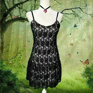 Alice + Olivia Black Lace Mini Dress Size 6